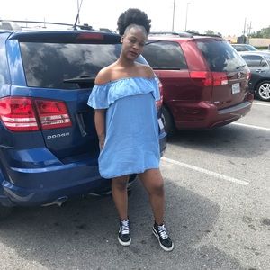 Off the shoulder denim dress